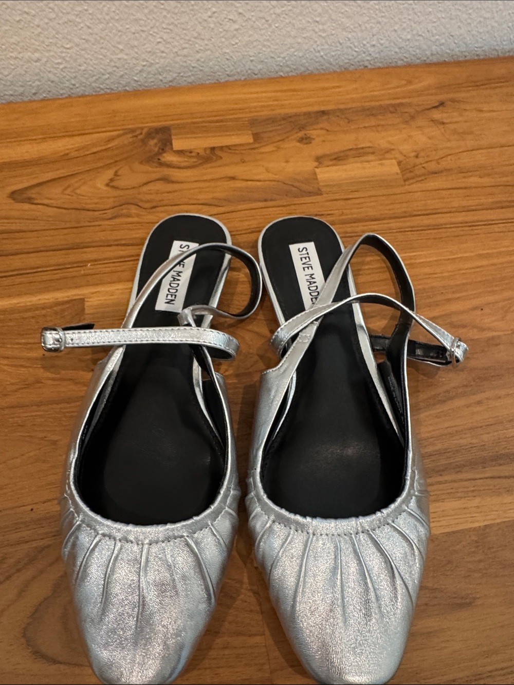 Steve Madden Metallic Silver Slingback Flats